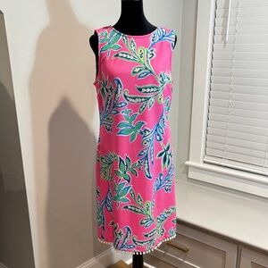 Laundry By Shelli Segal Pink and Green Sleeveless Dress